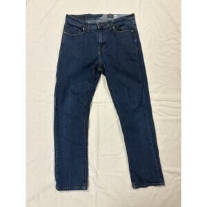 Volcom Solver Modern Straight Jeans Men’s 32x28 Dark Wash Blue Denim Skate
